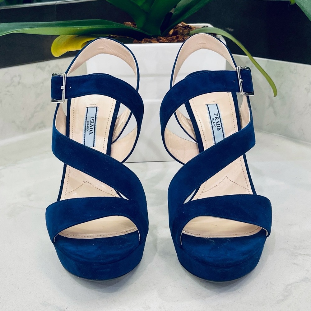 PRADA NWT BLUE SUEDE SHOES